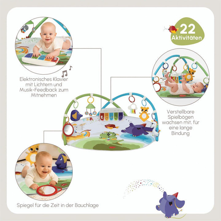 Tiny Love Developmental Gymini, Spielmatte Baby mit Musik, 0+ Monate, Spieldecke Baby, 20 Aktivitäte