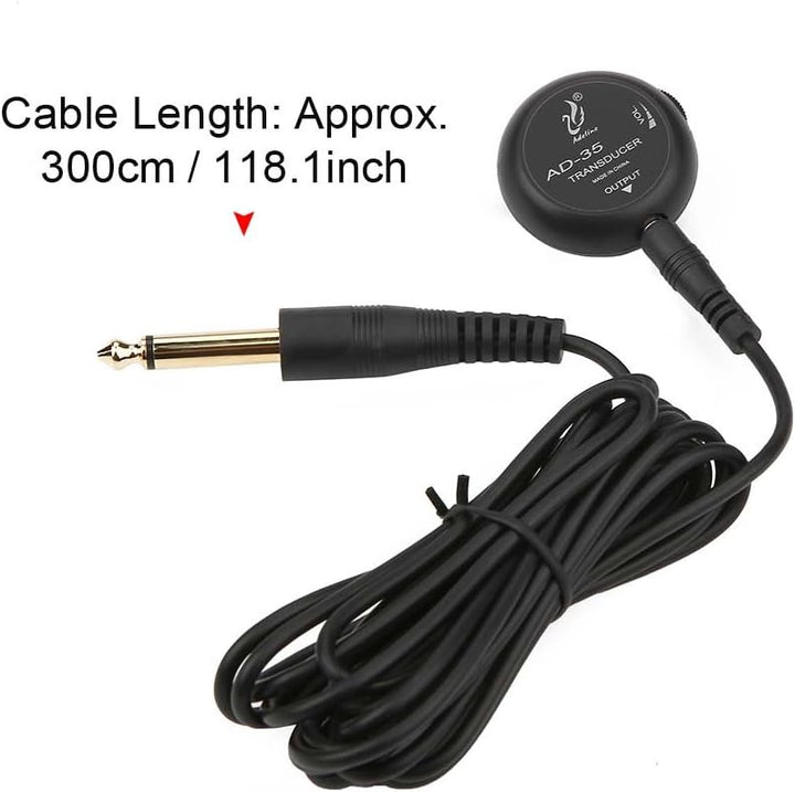 Gitarren-Pickup-Wandler,Schwarz Mini Piezo Pickup Kontakt Mikrofon Wandler Gitarre Zubehör für Akust