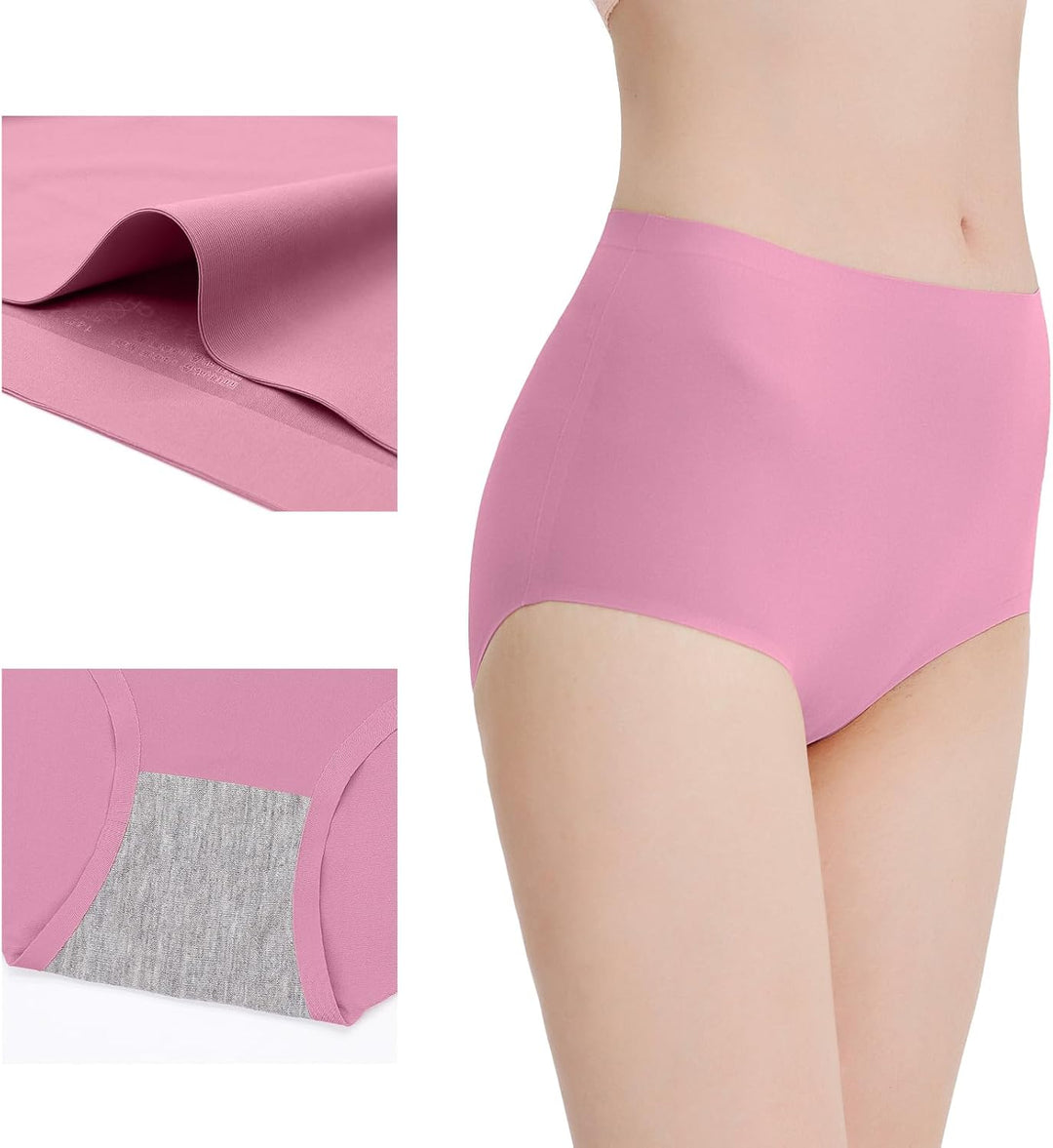 FallSweet No Show Slip mit hoher Taille Unterwäsche für Damen Seamless Panties, 5er Pack, S 2schwarz