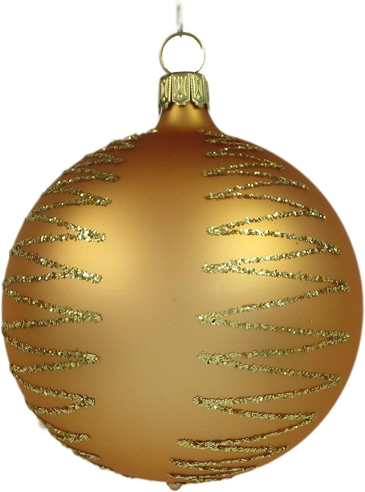 Thüringer Christbaumschmuck Exclusiv Gold braun Kupfer 8cm Handarbeit Germany 12er Set