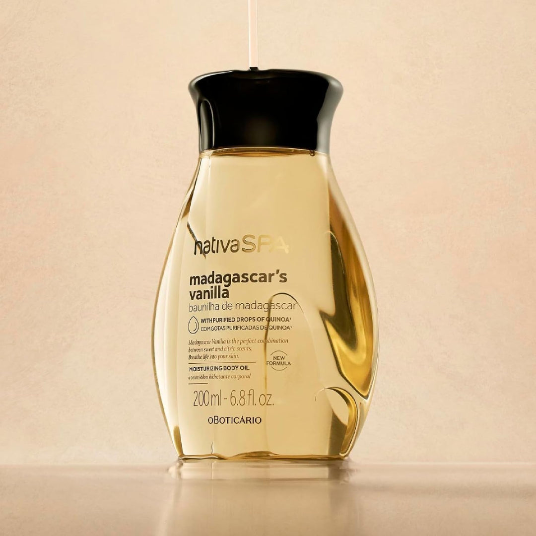 O Boticário Nativa SPA Vanilleöl-Set | 3 x Feuchtigkeitsspendendes Körperöl mit Duft, I Vegan Körper