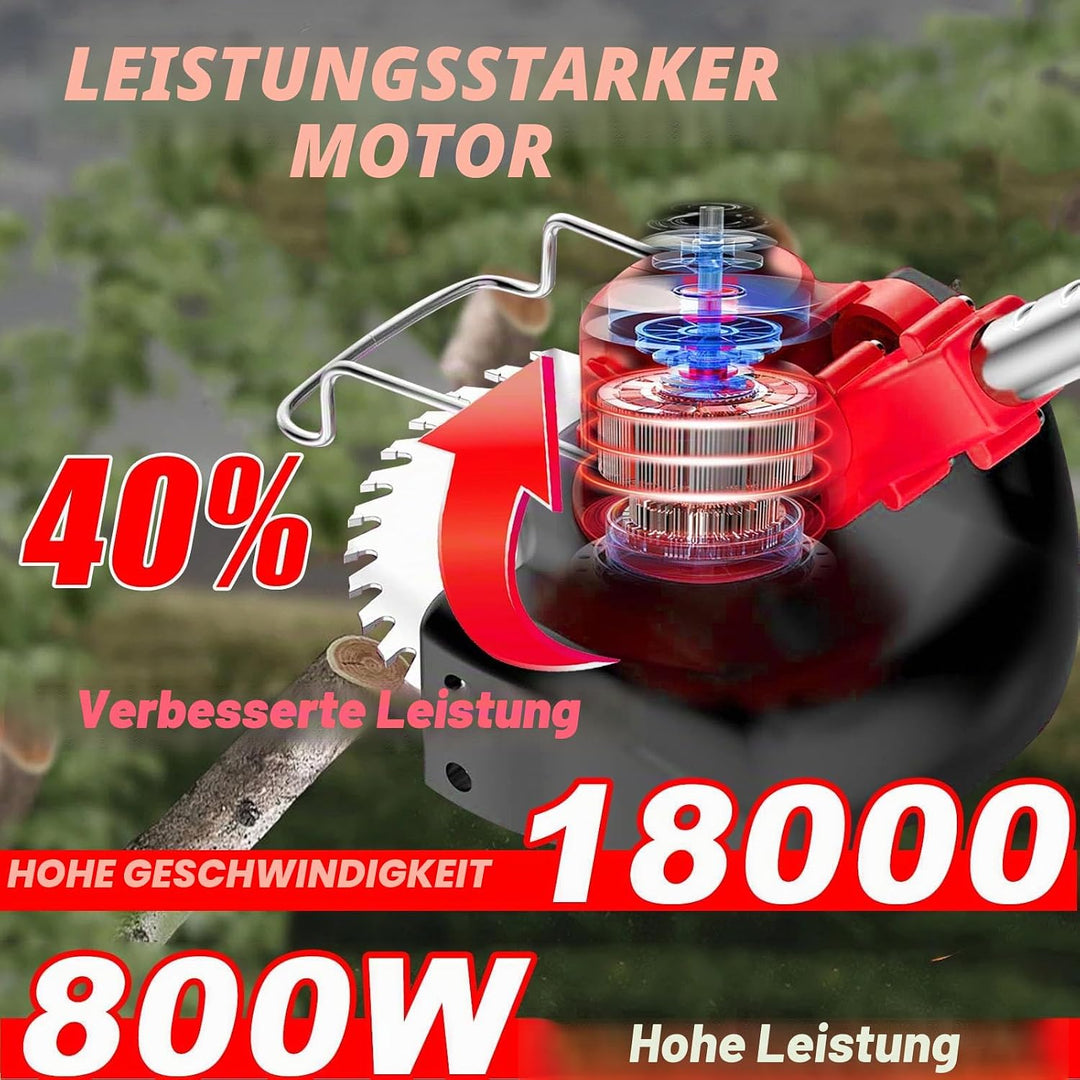 Akku-Rasentrimmer 21V Elektrischer Rasentrimmer - Motorsense akku Mit 2x2000mAh Batterie und 4 Messe