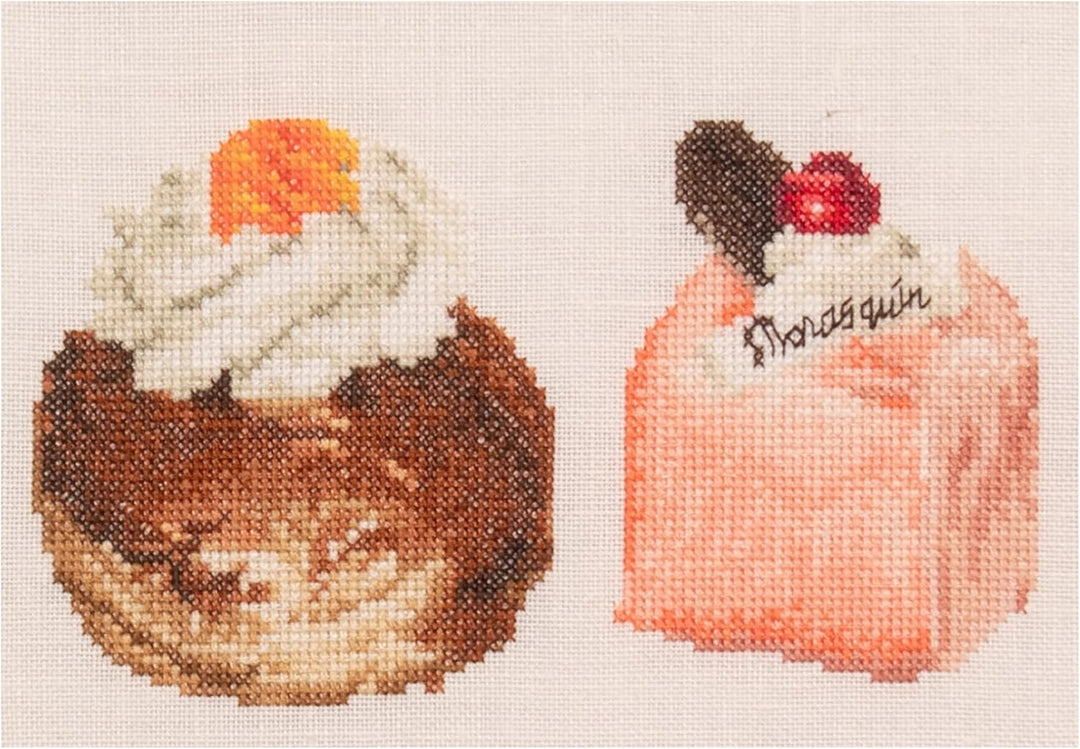 Thea Gouverneur - Kreuzstich-Set - Kuchen-Sortiment - Aida - 18 Count - Für Erwachsene - 3050A, Kuch