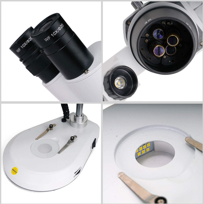 SWIFT S306S-20-2L Binokulares Stereo-Mikroskop 20X/40X/80X Vergrösserung Vorne montiert 360° drehbar
