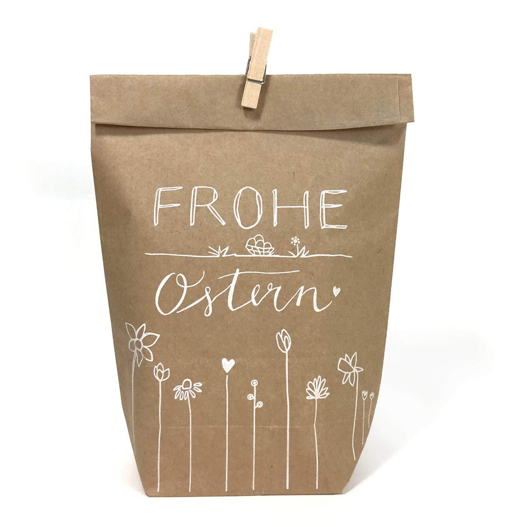 Eine der Guten Ostertüten, Geschenktüten Set - Frohe Ostern - mit 24 gestempelten Kraftpapiertüten &