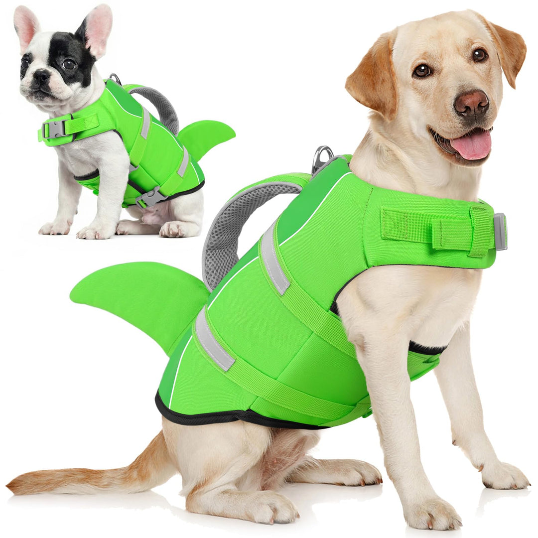 AOFITEE Schwimmweste Hund Klein, Verstellbar Hunde Schwimmweste Hai, Ripstop Hundeschwimmweste Klein