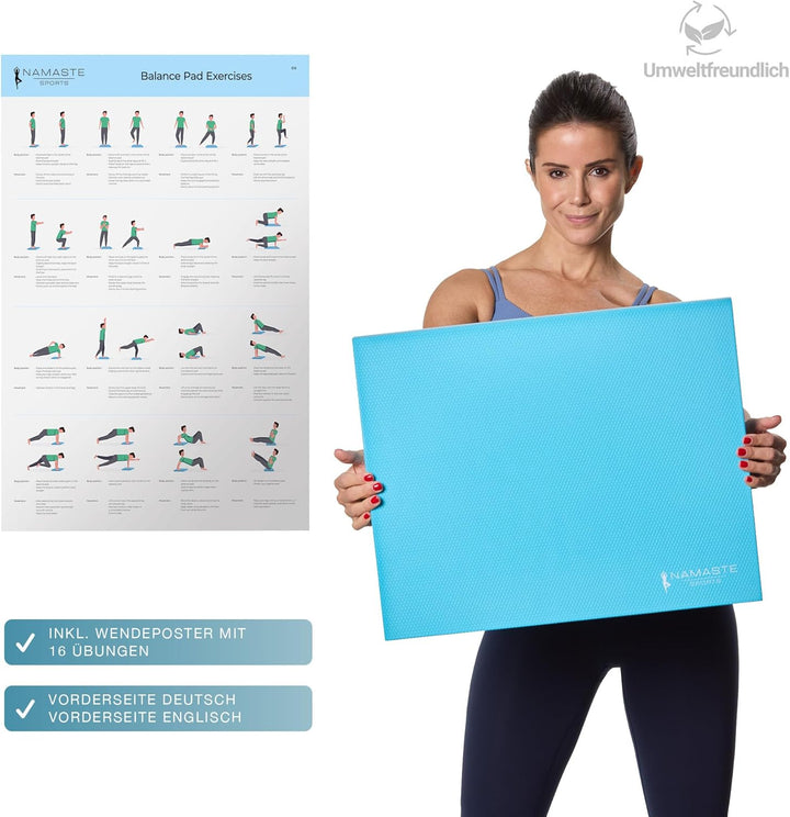 **EINFÜHRUNGSPREIS** NAMASTE Sports® Balance Pad XXL – Mit Poster & Widerstandsband I Rutschfestes T