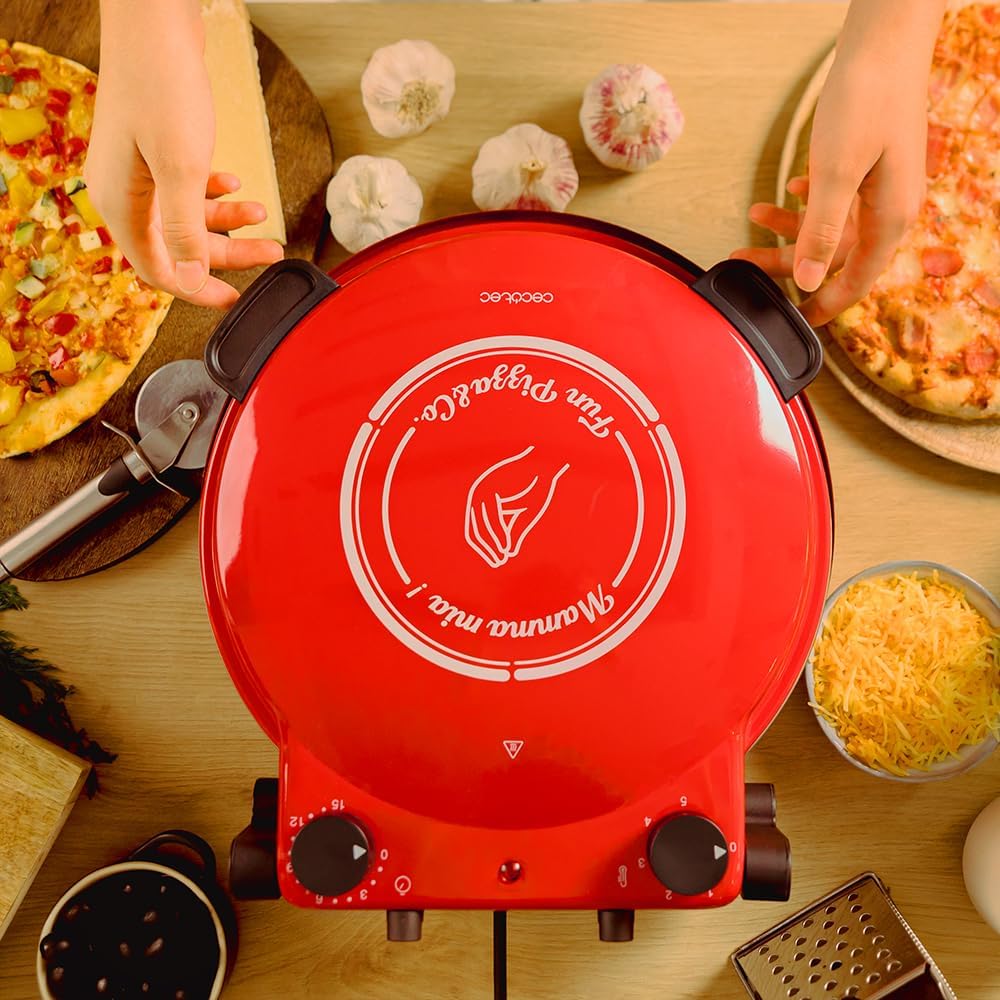 Cecotec Elektrischer Grillofen für Pizza Fun Pizza&Co Mamma Mia, 1200 W, 15-Minuten-Timer, Maximalte