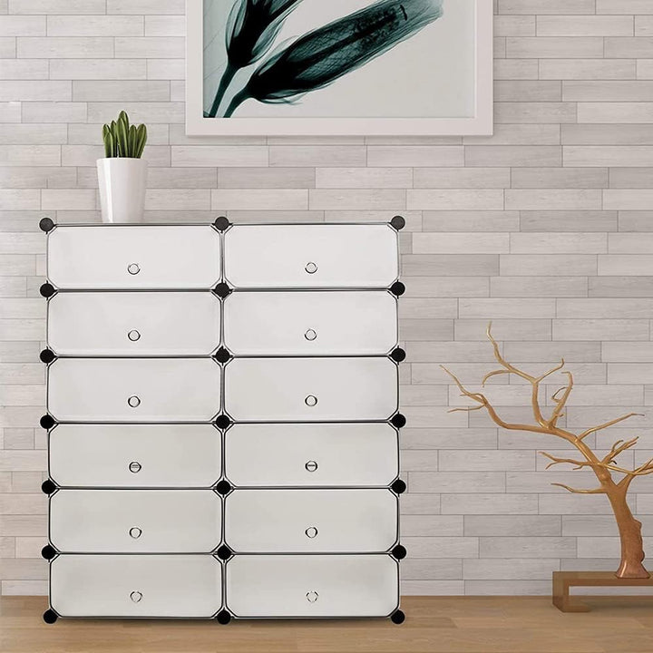 HUOLE DIY Kleiderschrank Regalsystem Schuhregal, modularer Kombischrank, platzsparendes Steckregalsy