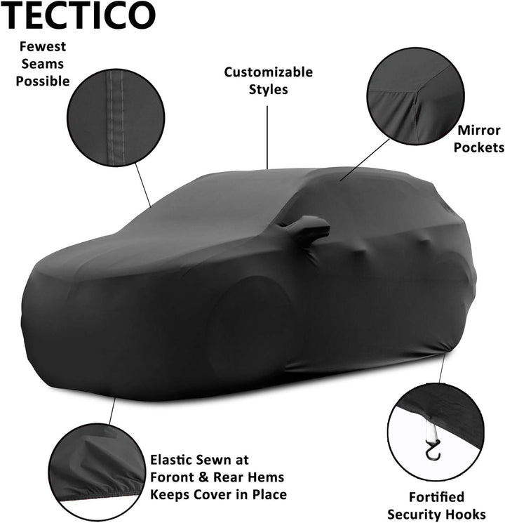 TECTICO Indoor SUV Autoplane Elastisch Atmungsaktiv Staubschutz Weich Stretch Stoff Autoabdeckung fü