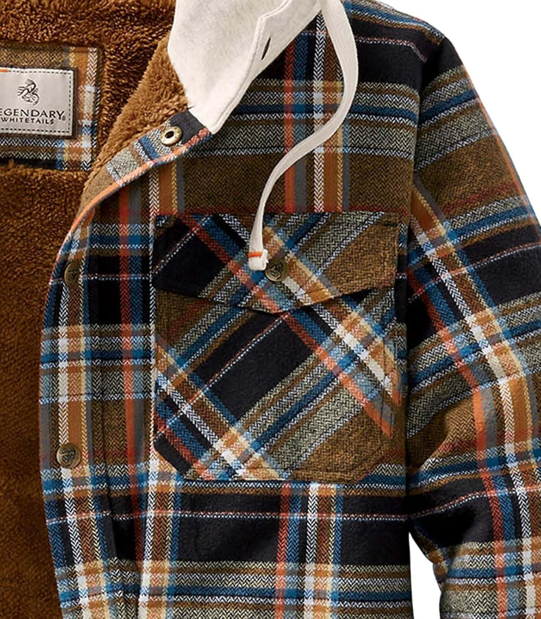 Legendary Whitetails Herren Camp Night Berber Lined Hooded Flannel Shirt Jacket Jacke S Porter Plaid