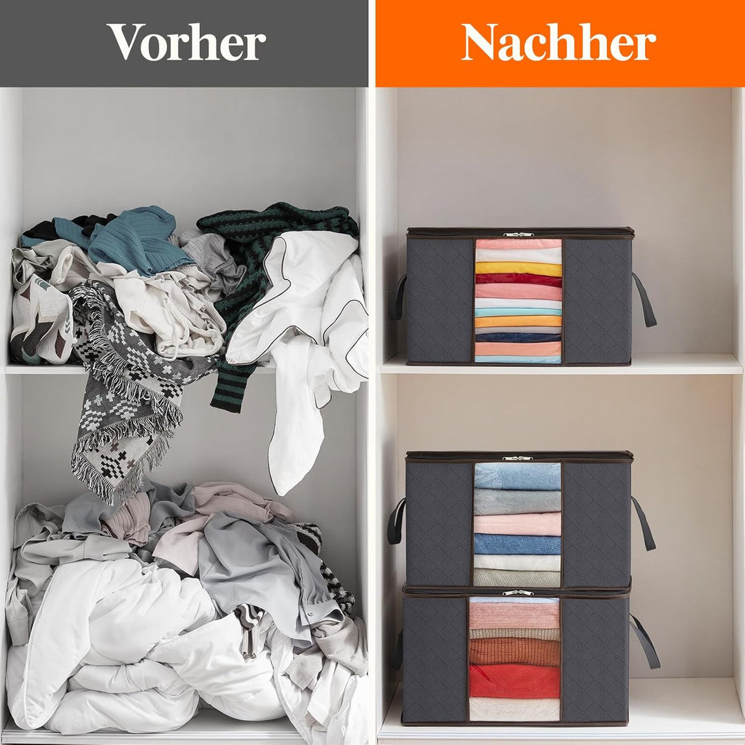 Lifewit 8 Stück Aufbewahrungstasche, Aufbewahrungsbox mit Deckel, Kleiderschrank Organizer Faltbare