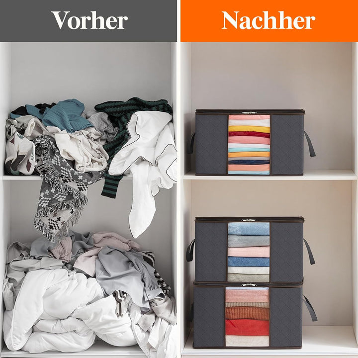 Lifewit 8 Stück Aufbewahrungstasche, Aufbewahrungsbox mit Deckel, Kleiderschrank Organizer Faltbare