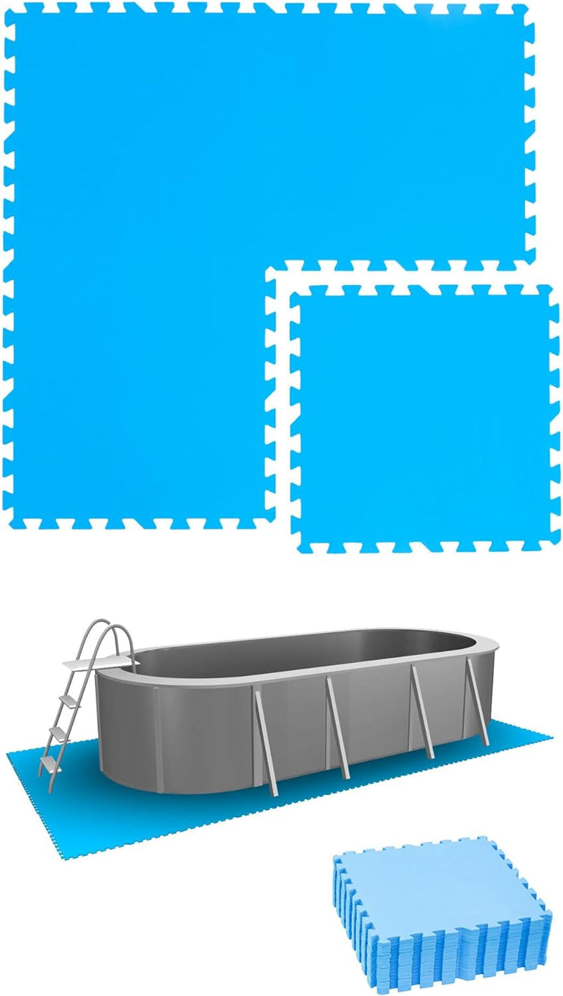 EYEPOWER 3,8m² Poolunterlage aus 16 grossen Matten - 50 x 50 x 1cm Dicke Poolmatte - Pool Unterlage