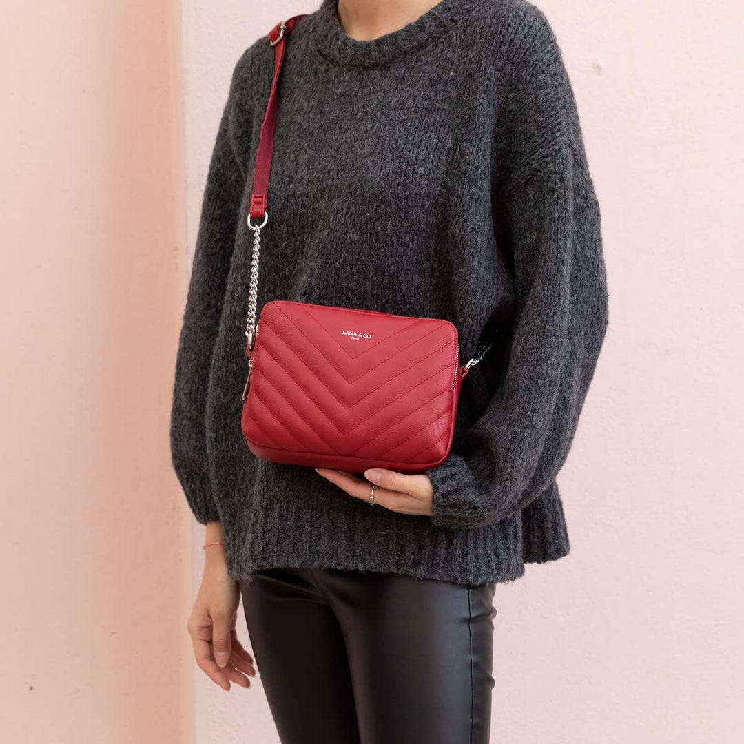 CRAZYCHIC - Damen Gesteppte Umhängetasche - Kleine Handtasche Kette Schultertasche - Frau Steppmuste