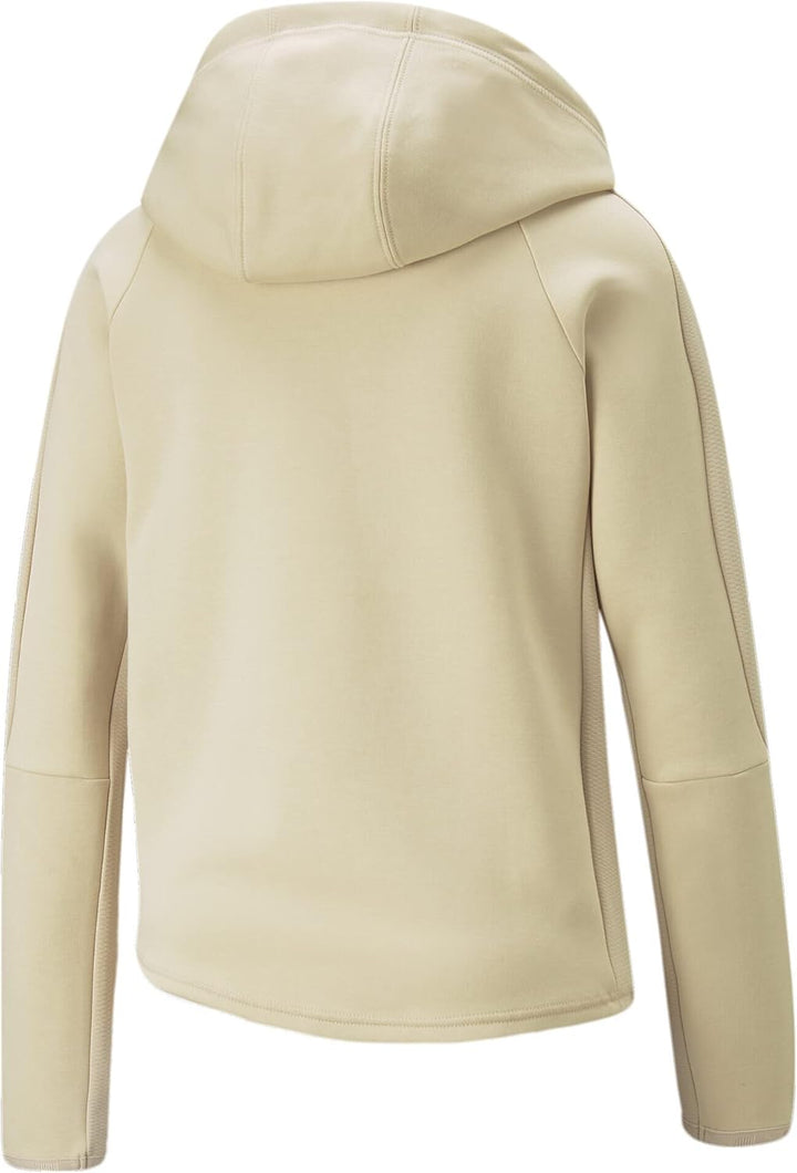 PUMA Damen evoStripe Hoodie mit durchgehendem Reissverschluss XSGranola Beige