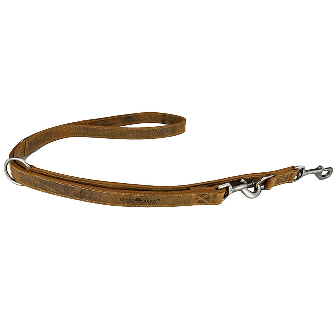Greenburry Leder Führleine 200cm verstellbar Hundeleine Vintage antik braun