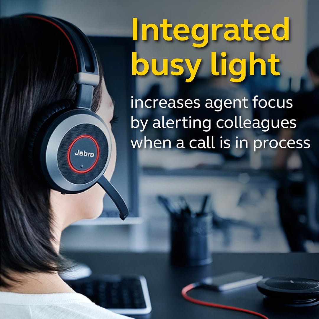 Jabra Evolve 80 MS Stereo Over-Ear Headset – Microsoft Teams zertifizierte Kopfhörer mit aktivem Noi