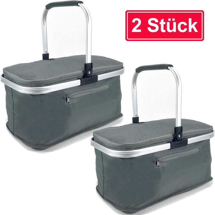 2 Stück KÜHL EINKAUFSKORB Thermo mit Deckel Kühlkorb Faltkorb Kühltasche Korb Thermokorb Kühlbox Iso