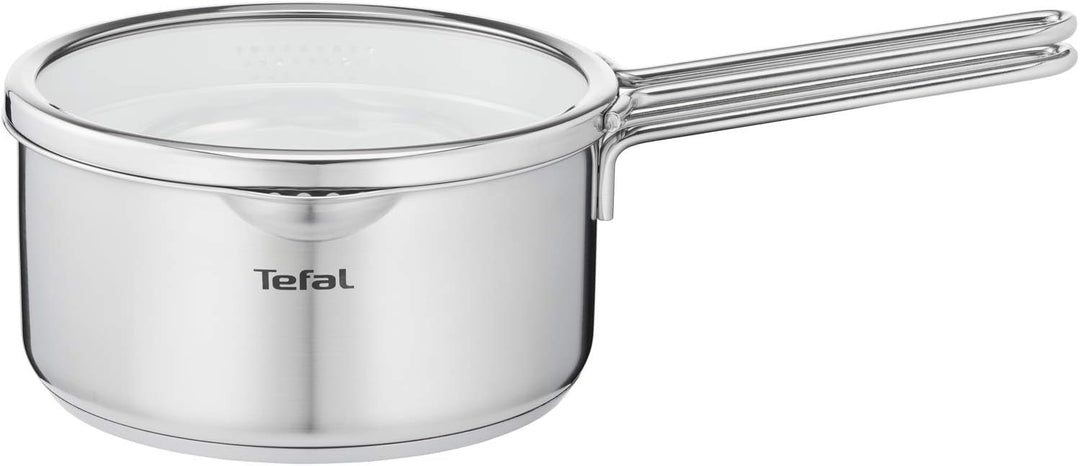 Tefal Nordica H852SA55 Stahl-Topfset mit Deckel 10-teilig, Topf: 18/20/24 cm, Kochtopf hoch 22cm, Ro