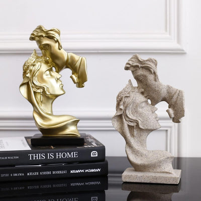 PIGPIGFLY Liebeskuss Statue,Abstrakte Skulptur,Deko Figuren, Deko Wohnzimmer Modern Zum Hinstellen,