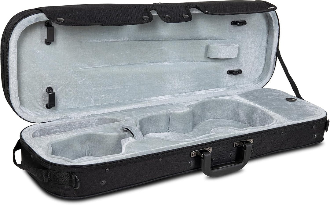 GEWA pure Violinkoffer 4/4 schwarz mit Notentasche und Rucksackriemen, 4/4