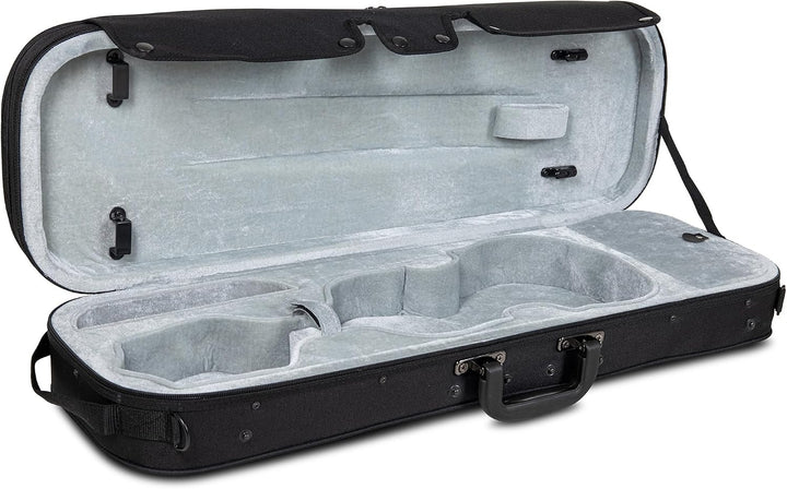 GEWA pure Violinkoffer 4/4 schwarz mit Notentasche und Rucksackriemen, 4/4