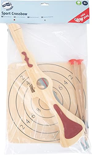 small foot Sportarmbrust aus Holz, Zielscheibe und zwei Pfeilen mit Gummikappen, Spielspass ganz ohn