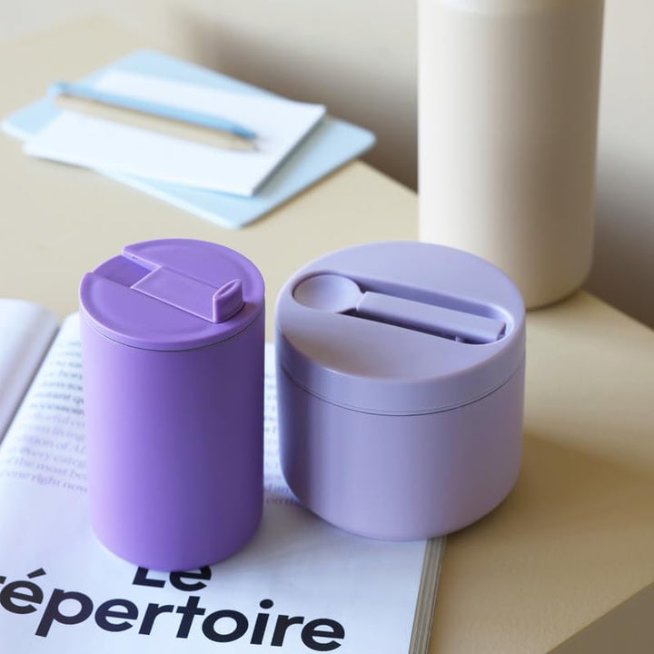 Design Letters thermobehälter für essen mit löffel | warmhaltebehälter essen für müslibecher, joghur