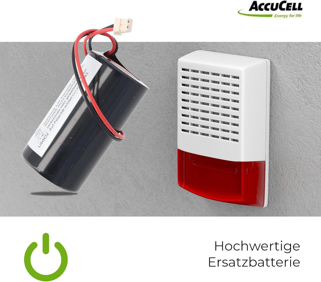 AccuCell 19000mAh Batterie passend für Eve ER34615-GL101, 0-9912-K, ER34615M/W200, Visonic Sirene 71