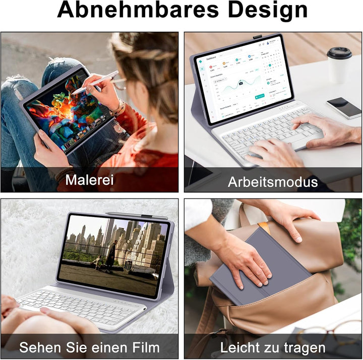 FOGARI Tastatur Hülle für Honor Magic Pad 2 Tablet 12,3 Zoll, Deutscher QWERTZ Tastatur mit Magnetis