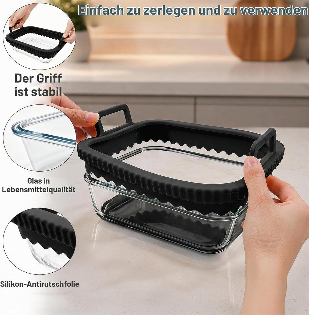 Glas Auflaufform für Ninja Heissluftfritteuse Zubehör AF400EU AF500EU – Hitzebeständig, Kratzfest, S