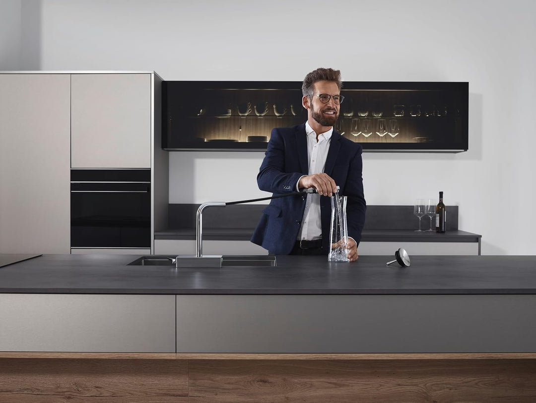 hansgrohe Küchenarmatur Aquno Select M81 (Wasserhahn Küche mit Schlauchbox und Abtropfsieb, 150° sch