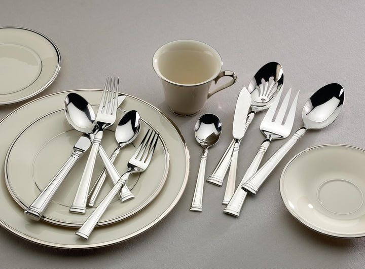 Lenox Esquire Besteck-Set, 65-teilig, 4 kg, Metallic, Silber, Esquire