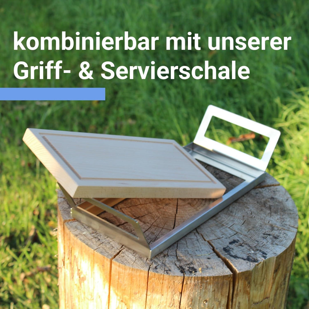 SCHILLING Fischgrilltechnik Grillbrett, Räucherbrett, 45x14x2 cm, Buche, Abtropfrinne, für jedes Gri