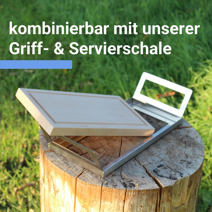 SCHILLING Fischgrilltechnik Grillbrett, Räucherbrett, 45x14x2 cm, Buche, Abtropfrinne, für jedes Gri