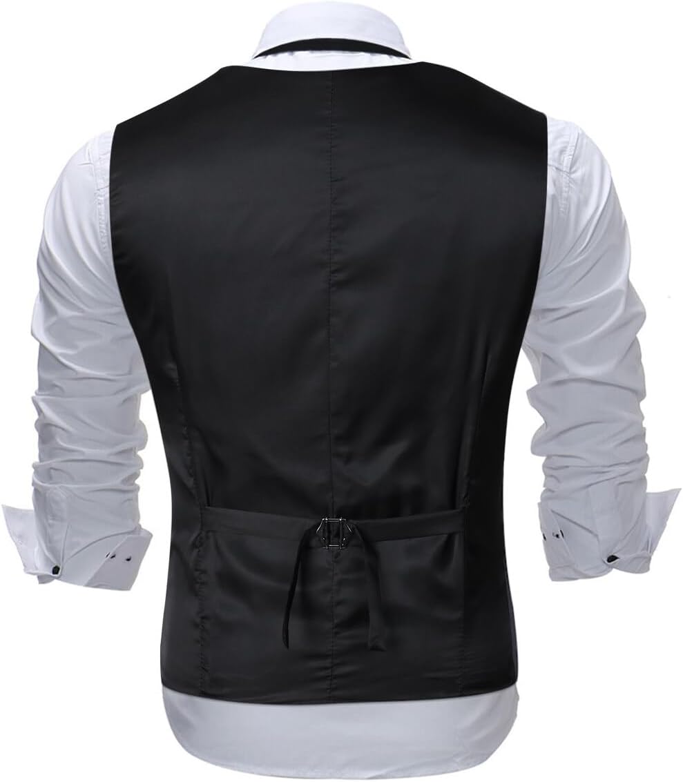 Allthemen Weste Herren Westen Gilet Jacquard Anzugweste für Hochzeit und Party XS Weinrot, XS Weinro