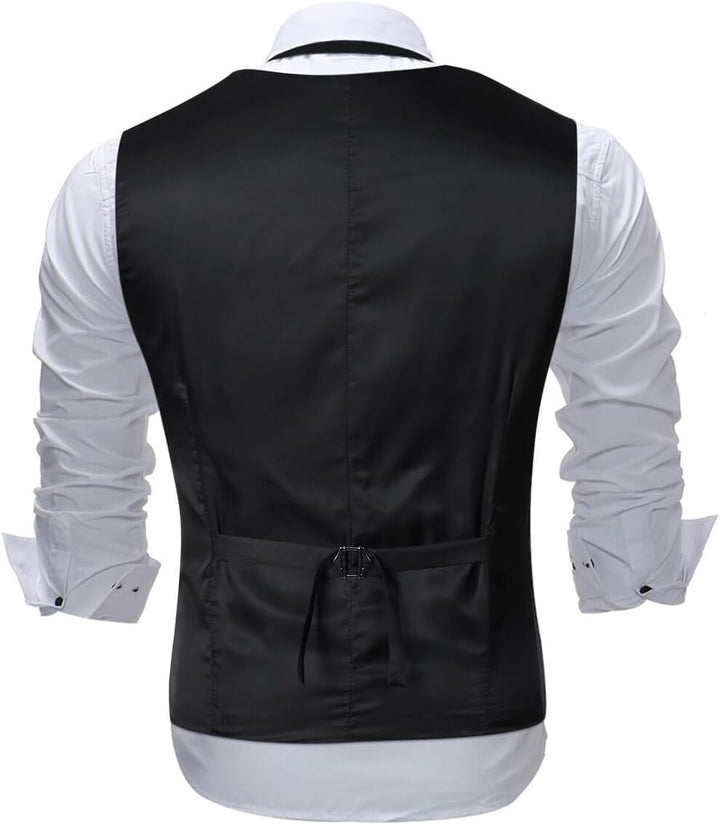 Allthemen Weste Herren Westen Gilet Jacquard Anzugweste für Hochzeit und Party XS Weinrot, XS Weinro