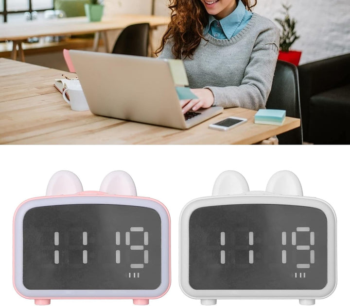 Elprico Radiowecker, -Cartoon-Bluetooth-Uhr Am Bett mit 1400-mAh-Akku, Multifunktionaler Digitaler B