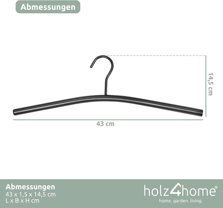 holz4home® Kleiderbügel aus Metall 3 Stück I Metallkleiderbügel Kleiderhaken im 3er Set für Garderob