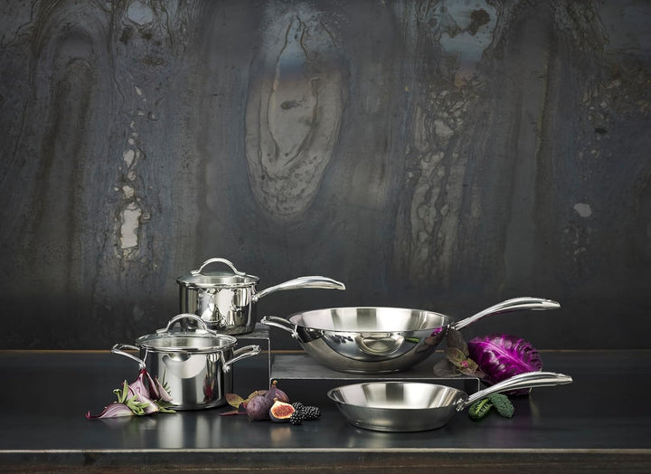 SCANPAN STS Edelstahl-Pfannen Set 20+28 cm | Multifunktionale Pfannen Induction mit Aluminiumkern, S