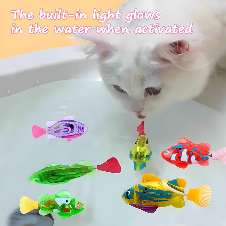 6PCS Elektronischer Haustier Fisch, Schwimmen Roboter Fisch Spielzeug für Katzen, Elektrisches Fisch