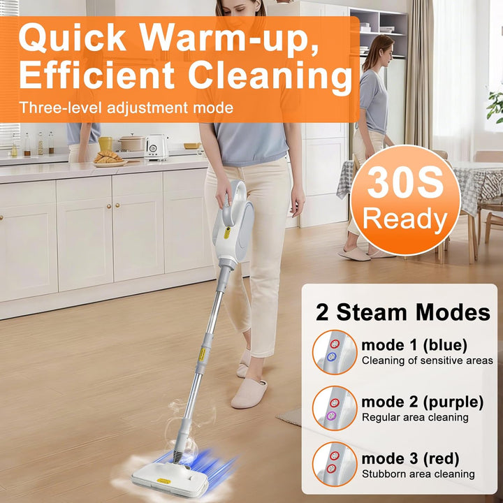 Dampfreiniger 1500W Dampfreiniger Handgerät, Mehrzweck Steam Cleaner mit 9 Zubehörteile, 140°C Dampf
