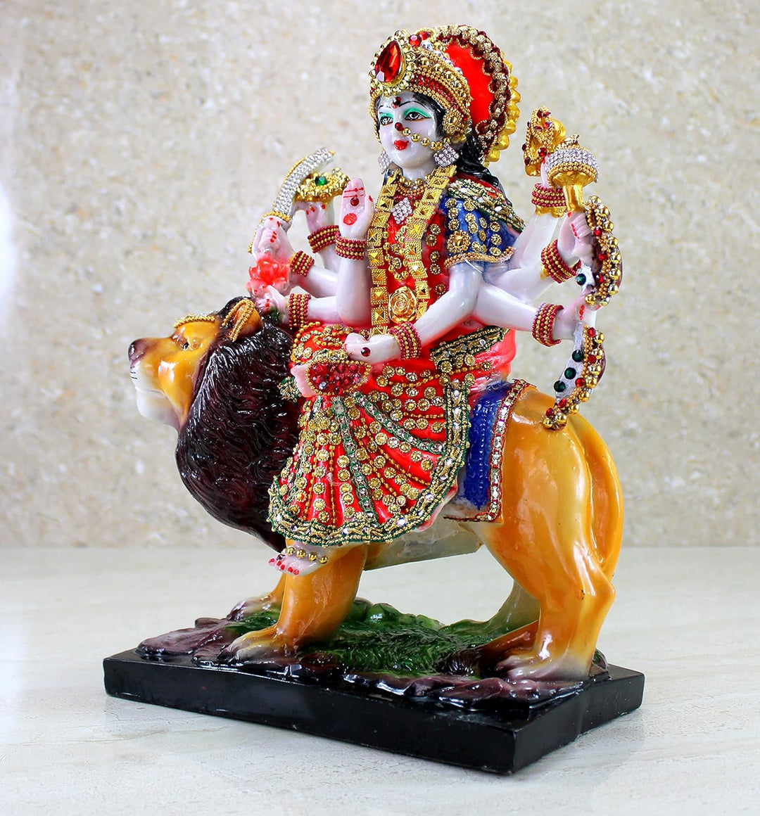 eSplanade Resin Maa Durga MATA Rani Sherawali Murti Idol Statue Sculpture (1561AJ), 1561AJ