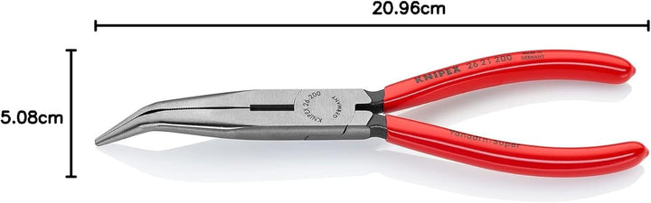 KNIPEX Flachrundzange mit Schneide (Storchschnabelzange) mit Kunststoff überzogen schwarz atramentie
