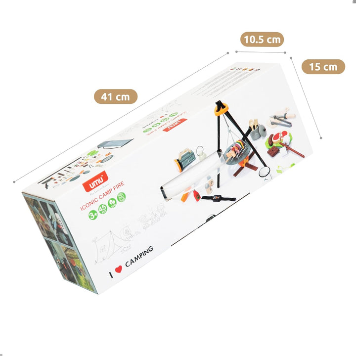 UMU® Camping Spielset für Kinder aus Holz mit Lagerfeuer, Laterne, Messer, Beil u. v. m., Abenteuer