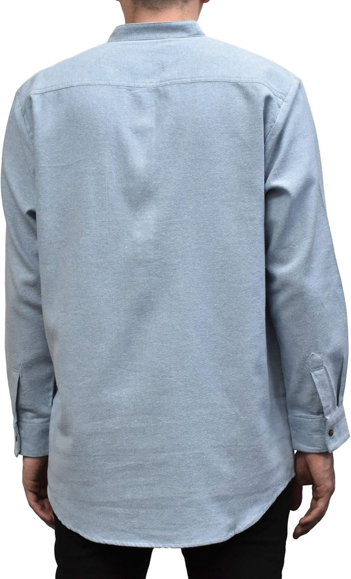 Lee Valley Grandfather-Hemd aus irischem gestreiftem Baumwollflanell für Herren XL Blau, XL Blau