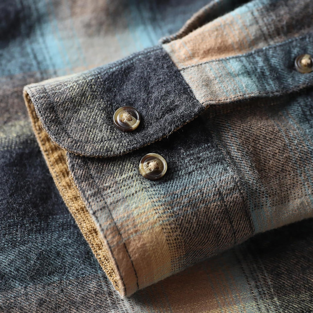 Dubinik® Flanellhemd Herren Button Down Kariert Baumwollhemd Freizeithemd Hemd Herren Langarm mit Zw