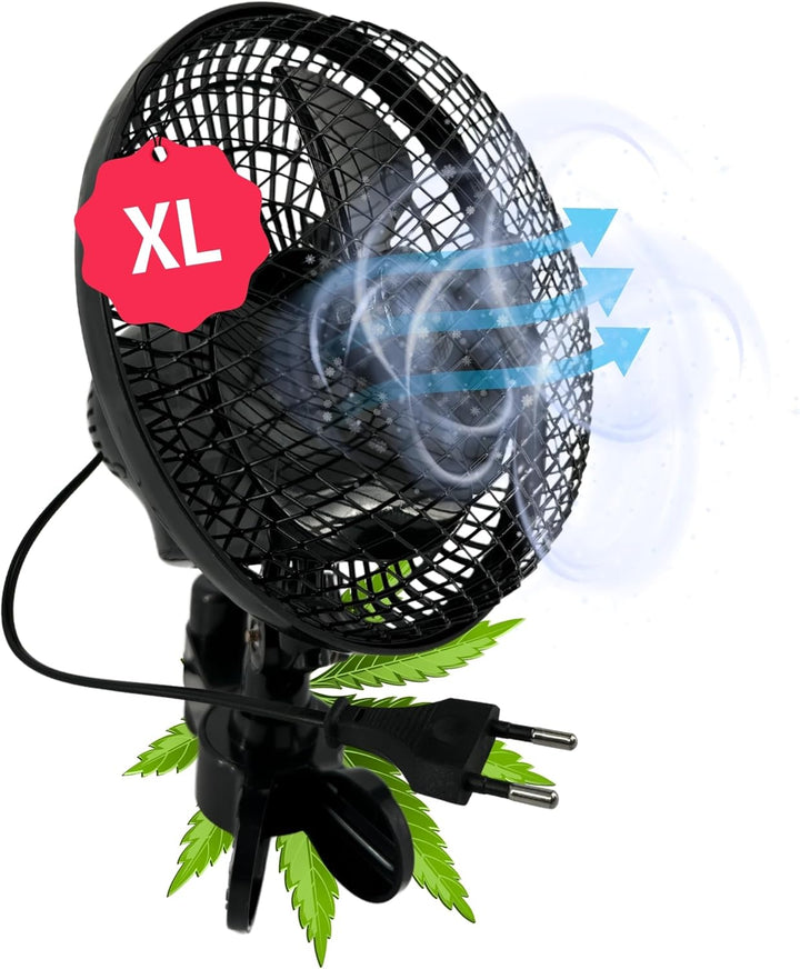 TronicXL 2 Stück Oszillierender Grow Clip Ventilator oszilierend I Extra gross I kompatibel mit Grow