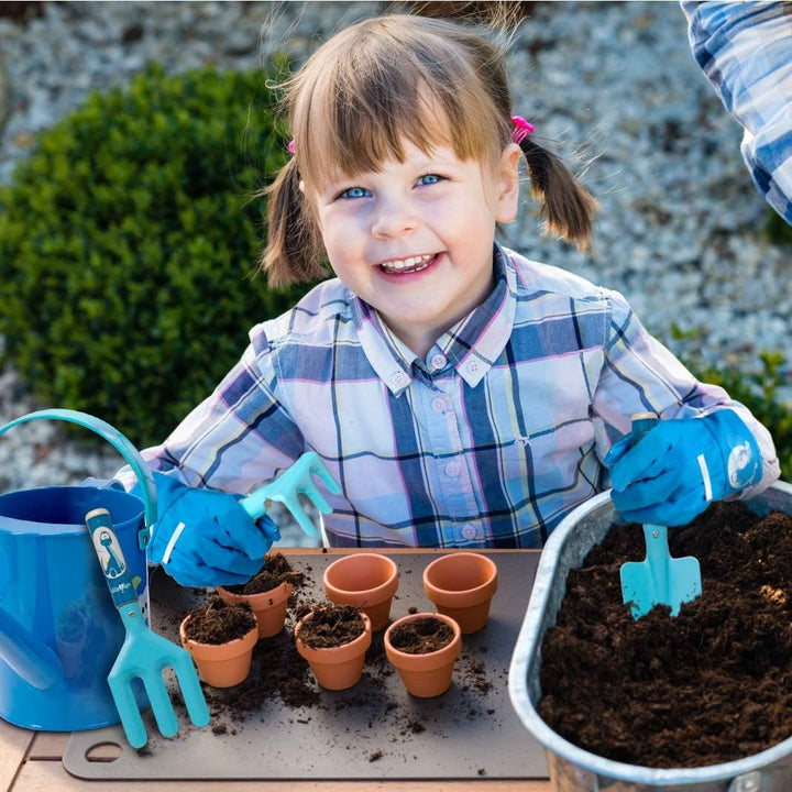 Colwelt Kinder-Garten-Set, 5-teilig, niedliche Metall-Gartengeräte für Kinder, inklusive Metall-Gies